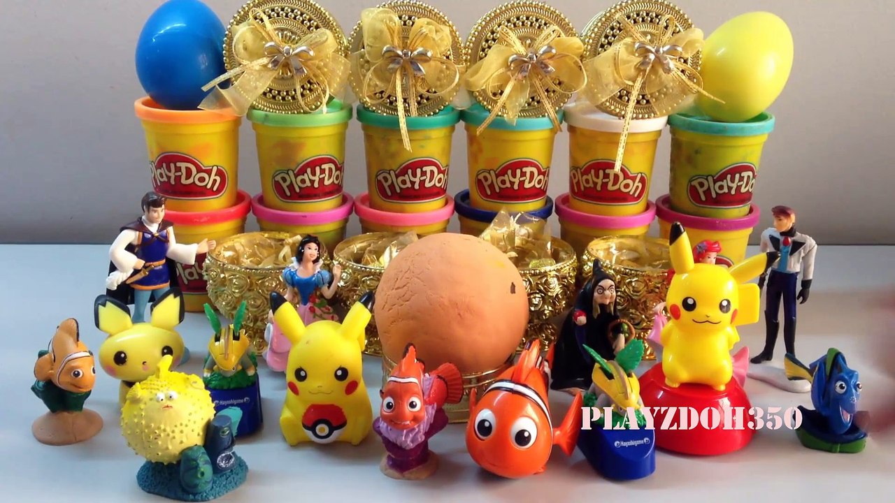 Play Doh Toys Surprise Eggs Video,Disney, Finding Nemo,Disney Princess, Snow White, Cinderella,Pokemon,Toys for Kids
