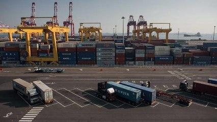 China's ports suffer from world trade dip
