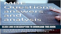 [PDF] MBE Questions, answers and analysis Ogidi Law Books (Author), Value Bar Prep books (Author),