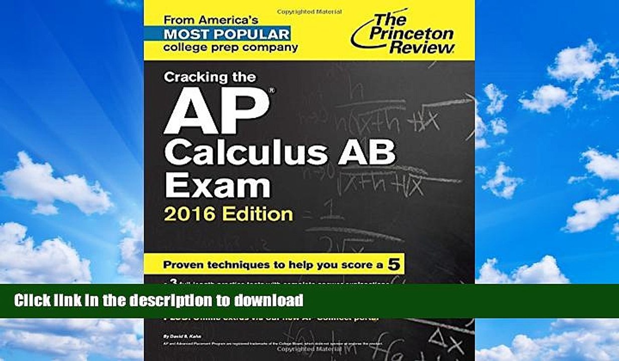 READ  Cracking the AP Calculus AB Exam, 2016 Edition (College Test Preparation) FULL ONLINE