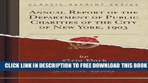 New Book Annual Report of the Department of Public Charities of the City of New York, 1903