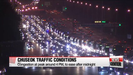 Highway traffic conditions on third day of Chuseok holiday... live at Seoul tollgate