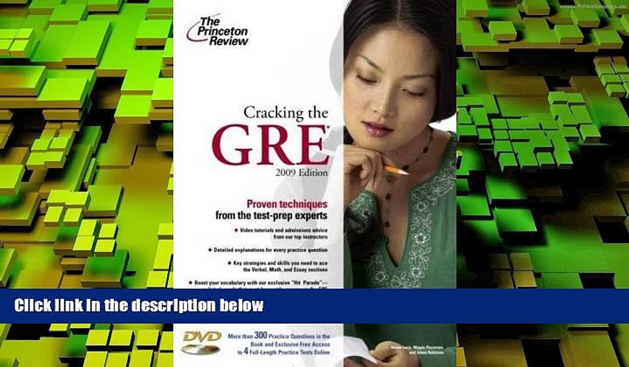 FREE PDF  Cracking the GRE with DVD, 2009 Edition (Graduate School Test Preparation)  BOOK ONLINE