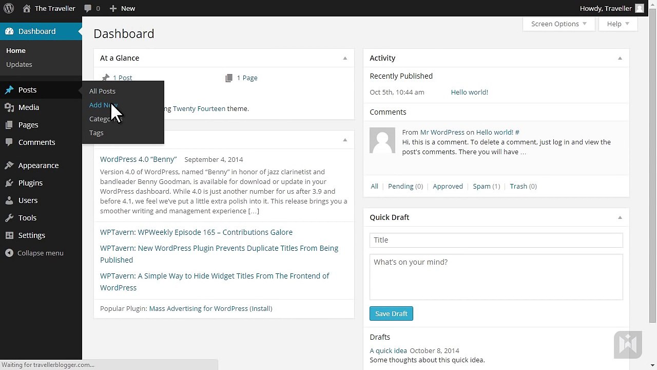 14.WordPress for Beginners 2015 Tutorial Series - Chapter 3-3- Posts Interface