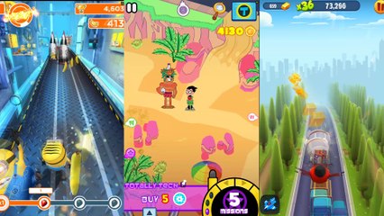 talking angela vs minion rush vs teeny titans GAMEPLAY CHILDREN KIDS GRY DLA D