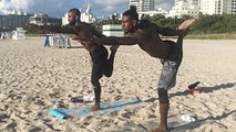 Kyrie Irving & Iman Shumpert Do Yoga & Play Pokemon Go On The Beach