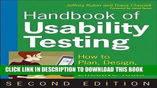 New Book Handbook of Usability Testing: How to Plan, Design, and Conduct Effective Tests