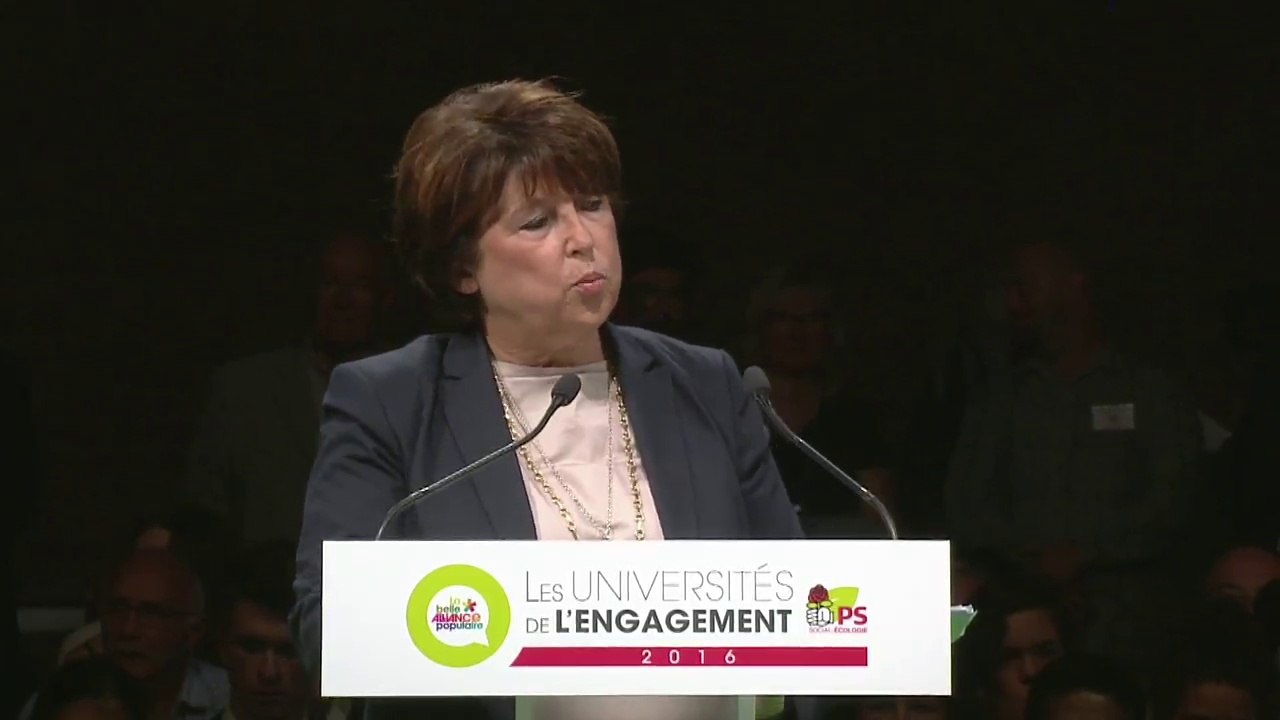 Discours de Martine Aubry à l'Université de l'Engagement à Lomme
