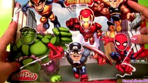 Play Doh Marvel Super Hero Adventures Spiderman Avengers Iron Man HULK Chef Cookie Monster Eats Thor