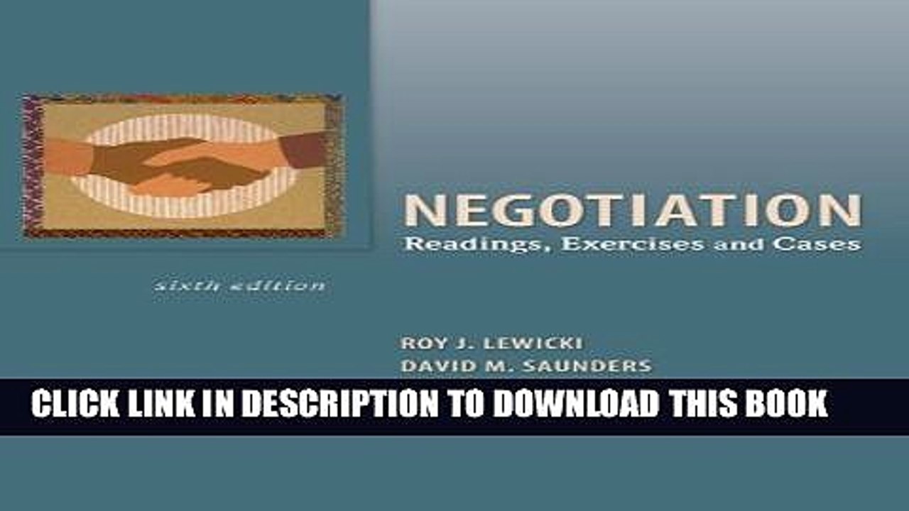 [PDF] Negotiation: Readings, Exercises, and Cases Full Colection