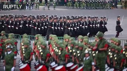 Huge military parade on Independence Day in Mexico