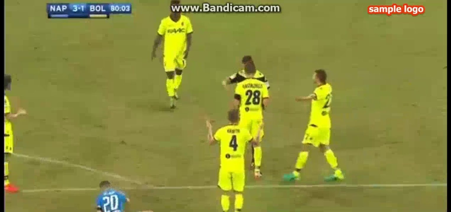 Emil Krafth Red Card  HD - Napoli 3-1 Bologna - 17-09-2016