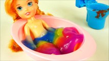 Learn Colors Frozen Baby Doll Slime Bath Time Learn Colors Clay Slime Disney Toys Collector