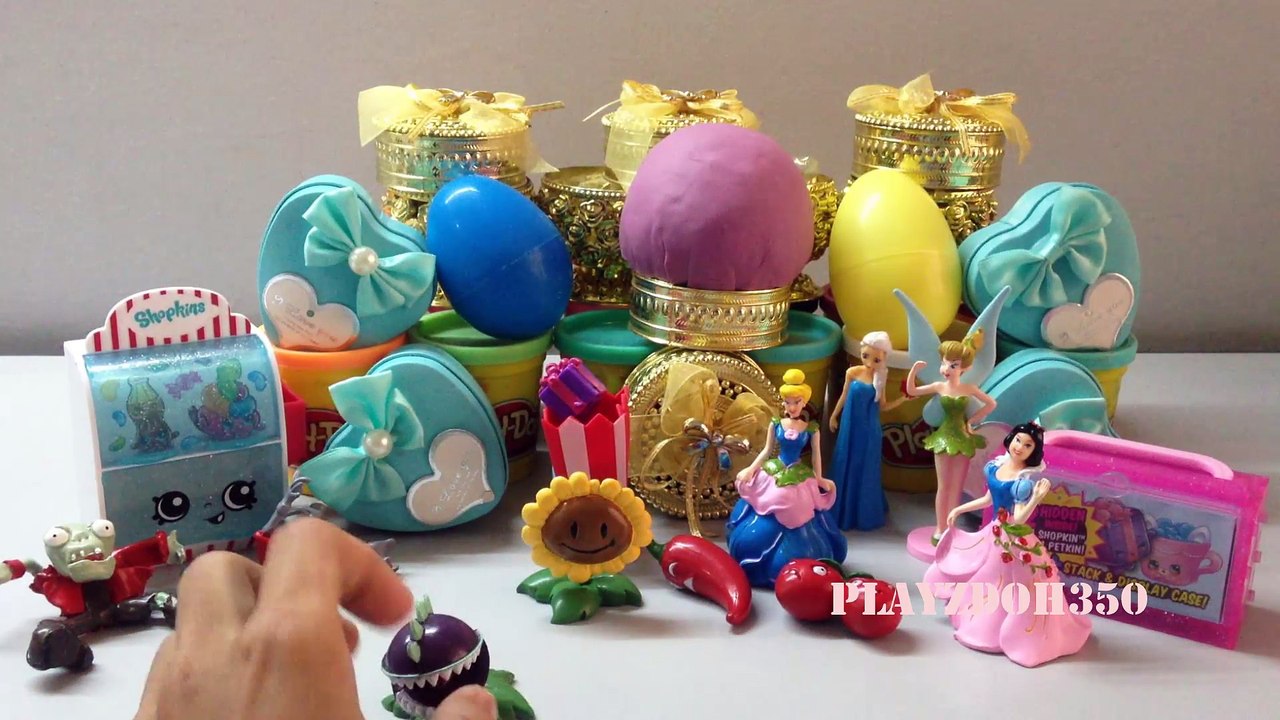 Surprise Eggs with toys for Kids with Disney Princess, Snow White, Cinderella, Plants VS Zombies with Shopkins