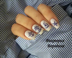 Marine/Nautical Nail Stamping Design