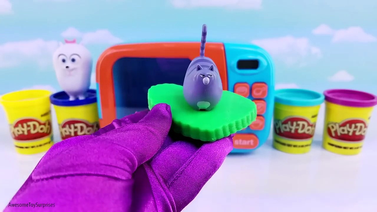 The Secret Life of Pets Magic Microwave Best Kids Video for using PlayDoh to Learn Colors and Sizes