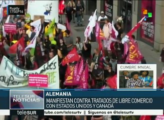 Alemanes se manifiestan contra TLC con EEUU y Canadá