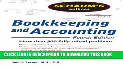 Collection Book Schaum s Outline of Bookkeeping and Accounting, Fourth Edition (Schaum s Outlines)