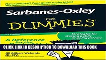 New Book Sarbanes-Oxley For Dummies