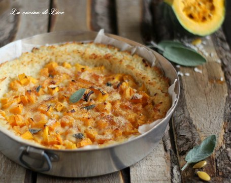 Torta di riso con zucca e taleggio