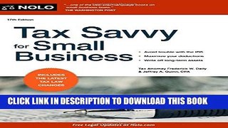 New Book Tax Savvy for Small Business