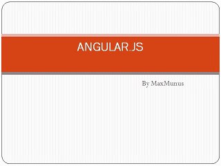 Download Video: ANGULAR. JS Online Training By MaxMunsu