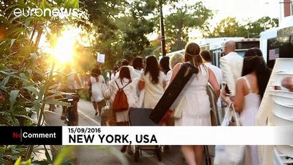 Who'll pay the laundry bill? 'Dinner in white' attracts thousands in New York