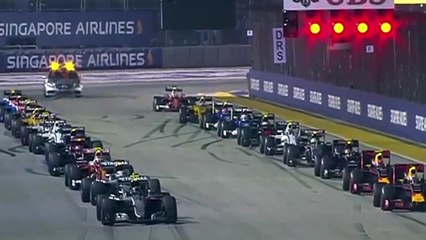 Singapore GP / La partenza: crash Hulkenberg, bene Raikkonen, male Verstappen