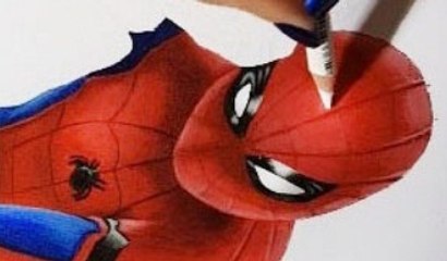 Speed Drawing of Spider-Man Homecoming How to Draw Time Lapse Art Video Colored Pencil Illustration Artwork Draw Realism