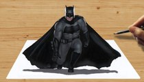Speed Drawing of 3d Batman Ben Affleck How to Draw Time Lapse Art Video Colored Pencil Illustration Artwork Draw Realis