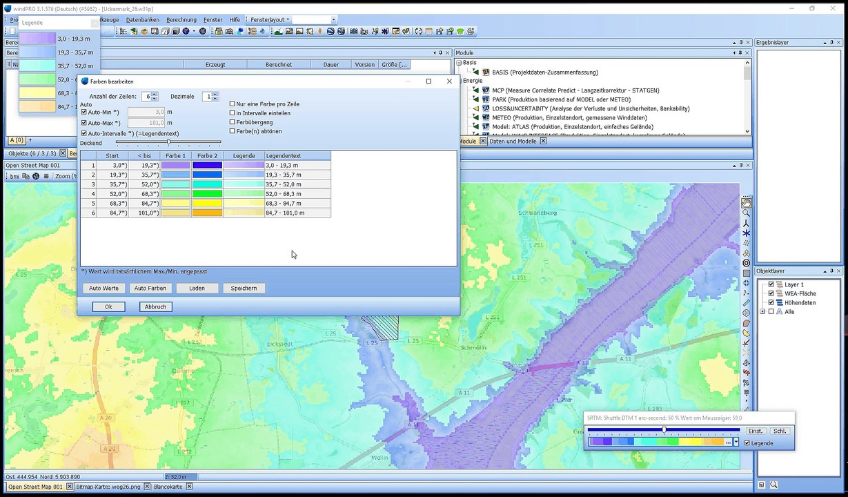 WindPRO - Höhenraster - Darstellung Anpassen
