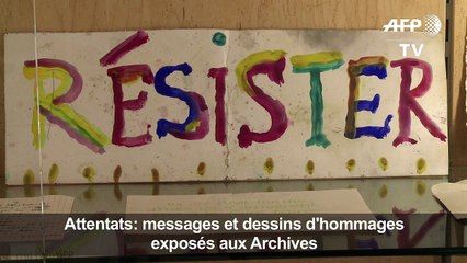 Attentats: messages et dessins d'hommages exposés aux Archives