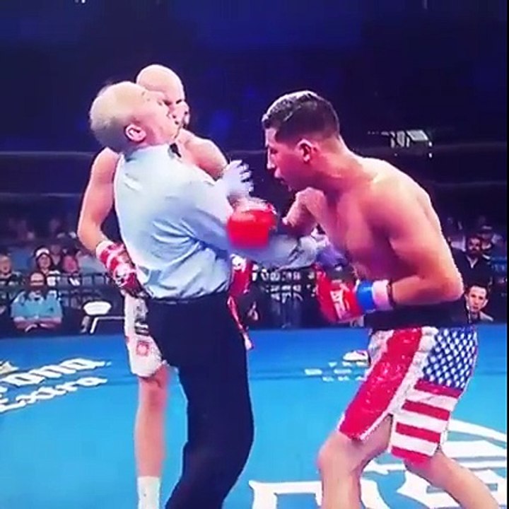 Boxing Referee Gets Punched In The Face