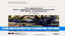 [PDF] La gestion des approvisionnements et des matiÃ¨res (3e Ã©dition) Full Online