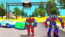 Disney cars Dinoco McQueen & Carla Veloso Transformers Stinger and Optimus Prime Childrens Songs
