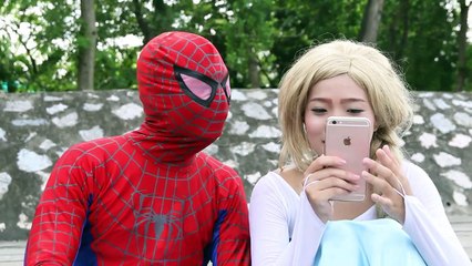 #Spiderman Vs Flozen Elsa in Realife ! Maleficent Drop Tacks , Black Spiderman Bicycle Robbery
