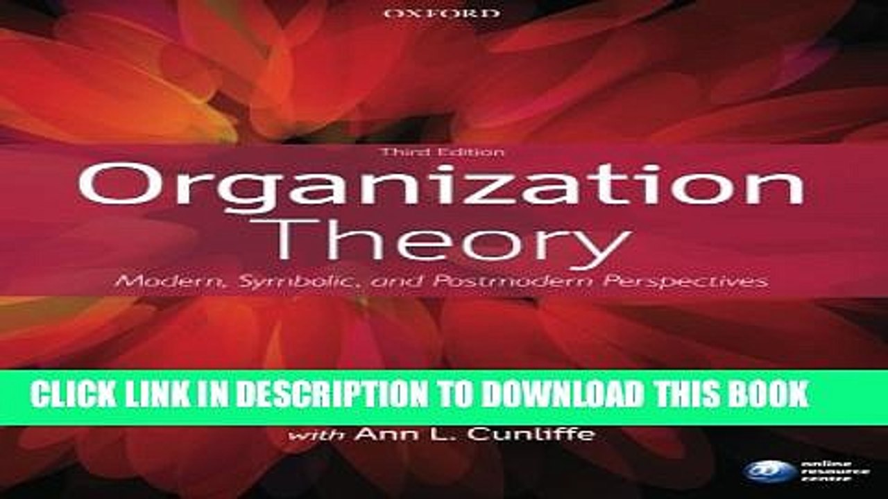 [PDF] Organization Theory: Modern, Symbolic, and Postmodern Perspectives Full Colection