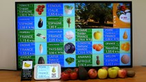 Affichage dynamique d'étiquettes prix fruits & légumes : démonstration