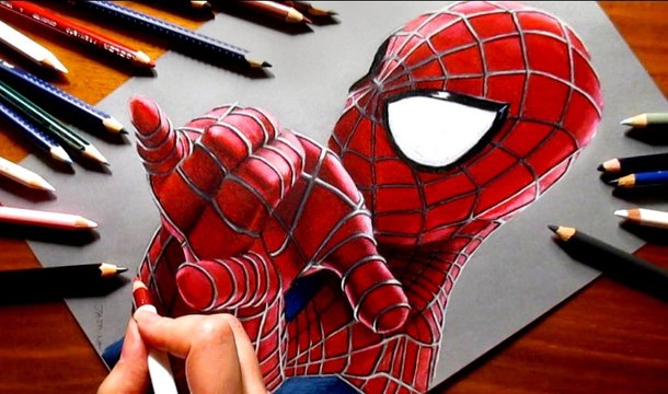 Speed Drawing of The Amazing Spider-Man 2 How to Draw Time Lapse Art Video Colored Pencil Illustration Artwork