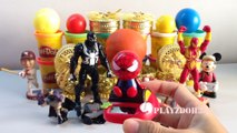 PLAY DOH SURPRISE EGGS with Surprise Toys,Spiderman,Marvel, Batman,Marvel Super Heroes,Videos for Kids, Egg Surprise Toy