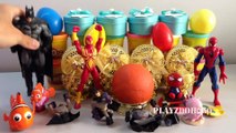 PLAY DOH SURPRISE EGGS with Surprise Toyss,Marvel and Spiderman with Battman, toys Videos For  kids,Disney, Finding Nemo