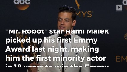 Rami Malek wins historic Emmy for best actor in a drama series