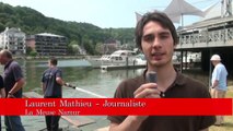 Laurent Mathieu, nouveau présentateur du Jt de la rtbf, lors d'un reportage vidéo pour La Meuse Namur, en 2010.