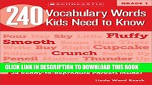 Collection Book 240 Vocabulary Words Kids Need to Know: Grade 1: 24 Ready-to-Reproduce Packets