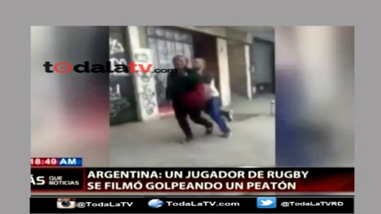 Jugador de Rugby Tacklea a transeúnte en Argentina-Mas Que Noticias-Video