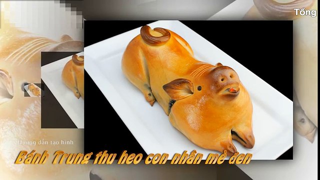 Bánh Trung Thu nhân mè đen tạo hình chú heo con ngộ nghĩnh