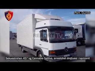 Download Video: Report TV - Durrës, sekuestrohen 475 kg kanabis në një kamion me destinacion Italinë