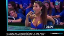 Des femmes aux poitrines généreuses se font brosser les dents par un inconnu dans un jeu TV très sexy (vidéo)