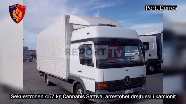 Report TV - Durrës, sekuestrohen 475 kg kanabis në një kamion me destinacion Italinë