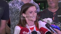 Report TV - Luiza Gega pritet nga tifozët në aeroport pas medaljes në Holandë